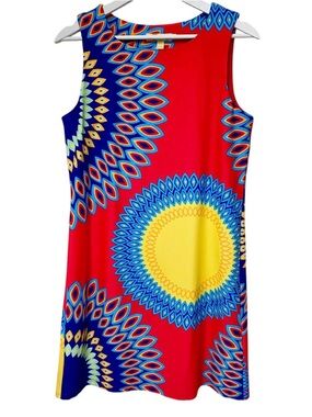 🌟 Aryeh Vibrant Multicolor Sunburst Mini Dress- Summer Style- Funky Design🌟